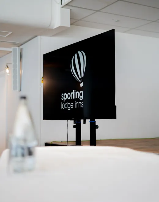 Meeting room with presentation screen at Sporting Lodge Inns Middlesbrough